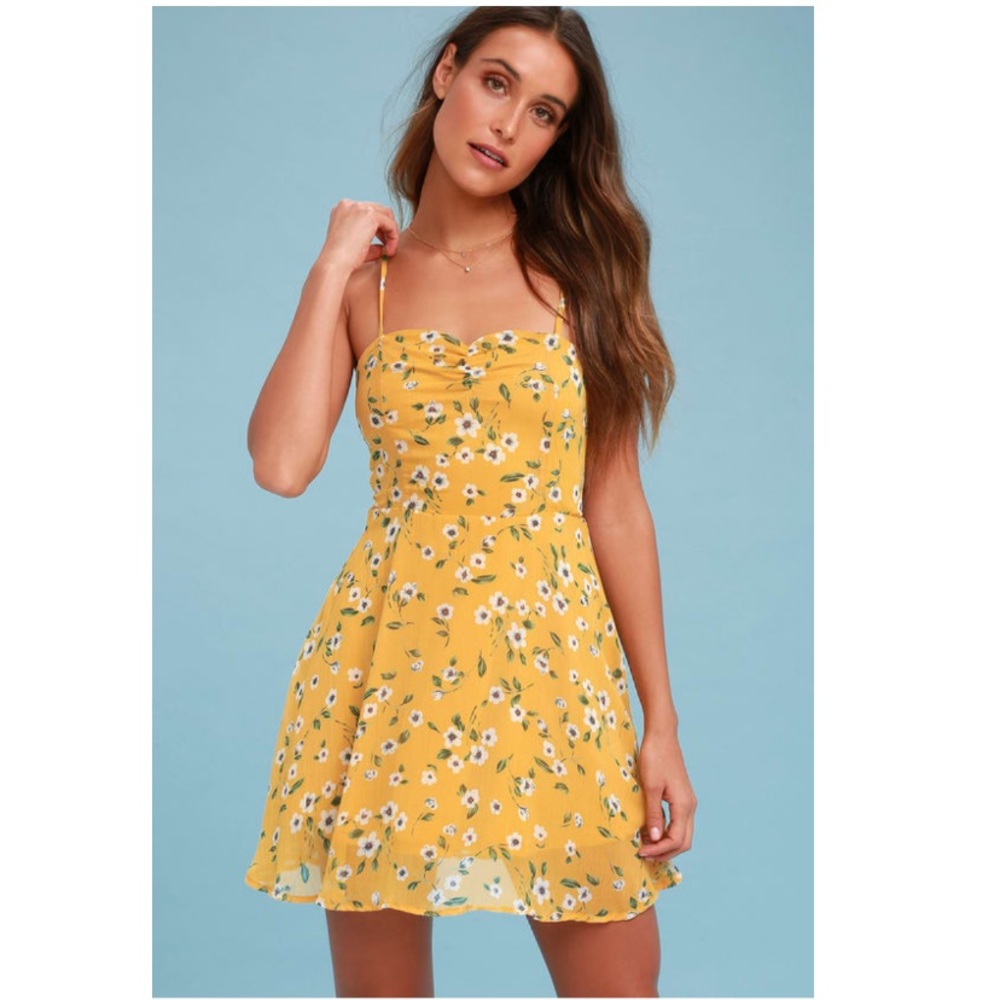 Yellow floral dress